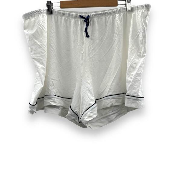 J. Crew White & Navy Blue Pajama Pull-On Shorts‎ Sz 3X - Picture 1 of 9